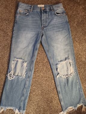 We The Free Button-Fly Distressed Jeans - Size 27